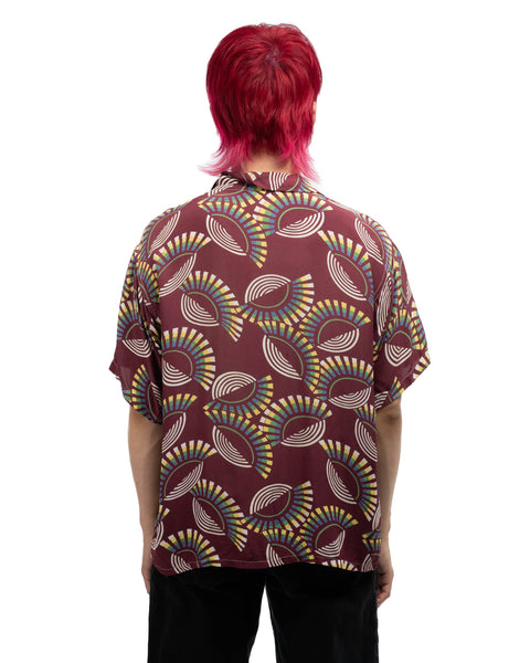 60's Patterned Pilgrim Silk Shirt - Large