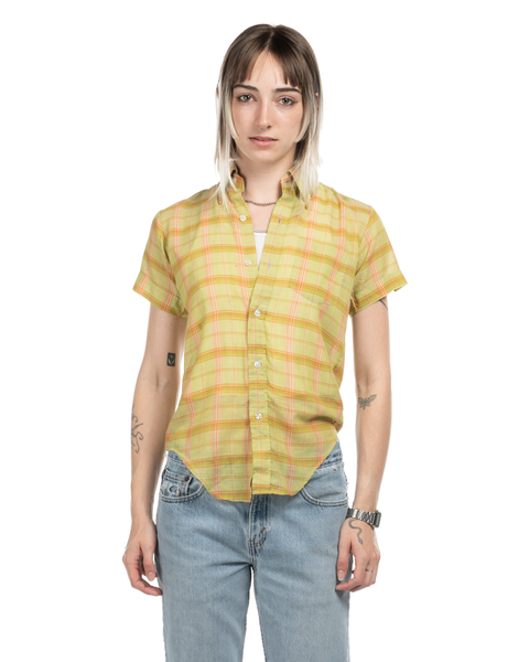 1960s Plaid Oxford Collar Shirt