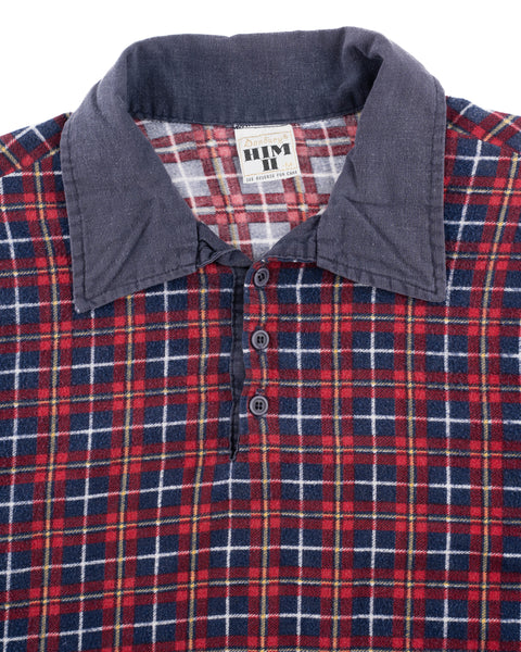 60's Soft Plaid Collared Shirt - Medium