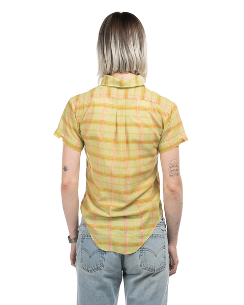 1960s Plaid Oxford Collar Shirt