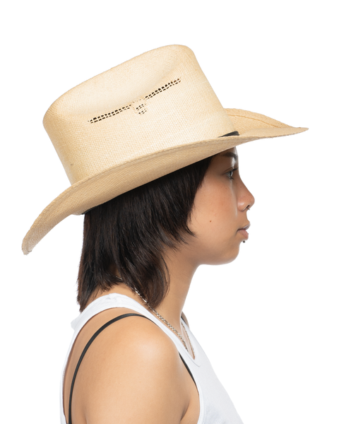 80's Straw Cowboy Hat - 7 3/8