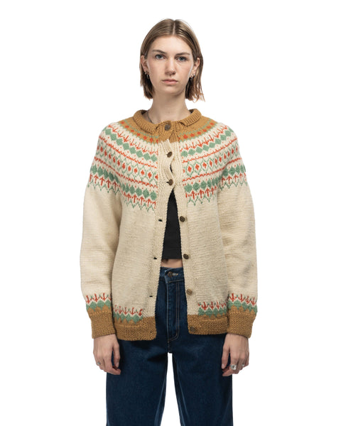 60's Patterned Cardigan Sweater - Medium