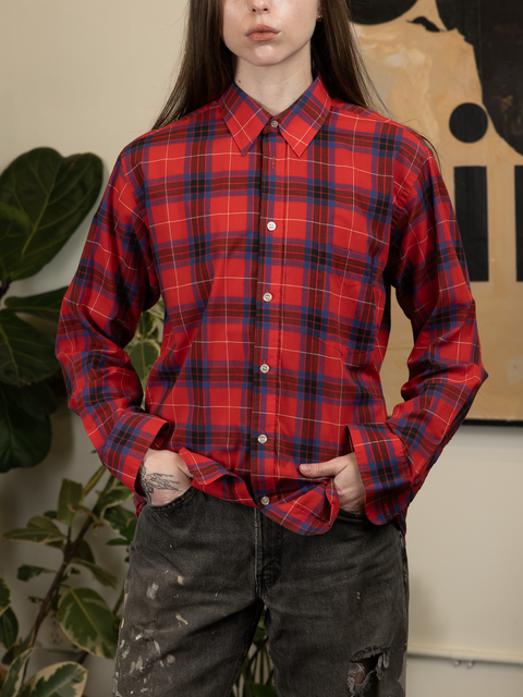 1970s Plaid Button-Up Shirt
