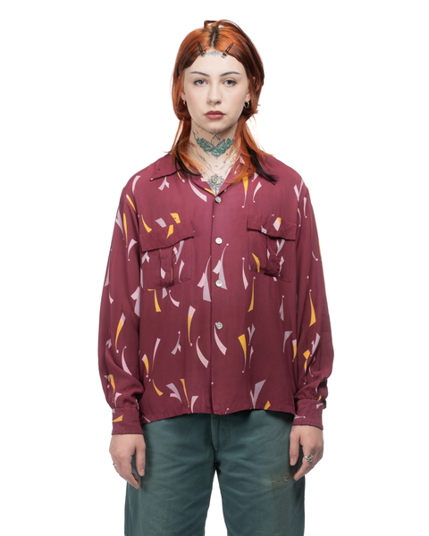 60's Rayon Loop Collar Shirt - Medium