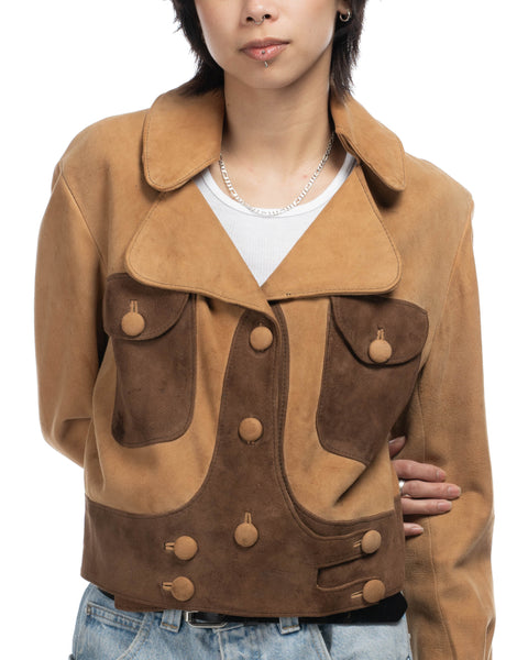 1950s Big Button Suede Jacket