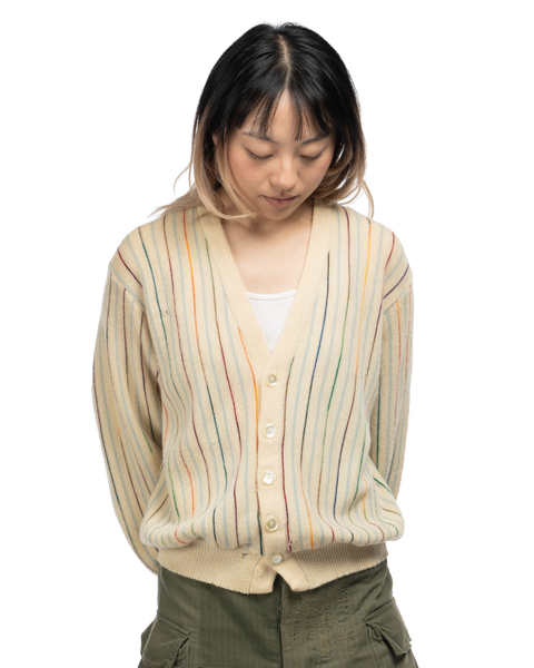 60s Striped Cardigan - Medium