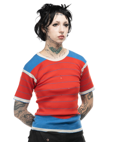 1960s Striped Wool Top