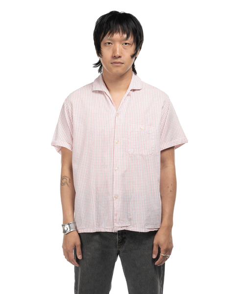 1960s Loop Collar Grid Shirt