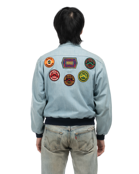 1960s Patched Denim Bomber Jacket