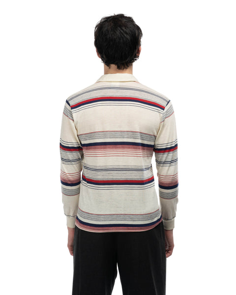 80's Striped Polo Tee - Medium