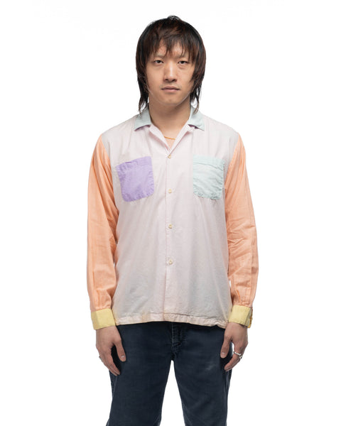 80's Paneled Loop Collar Shirt - Medium