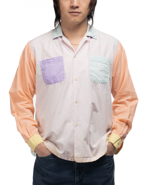 80's Paneled Loop Collar Shirt - Medium