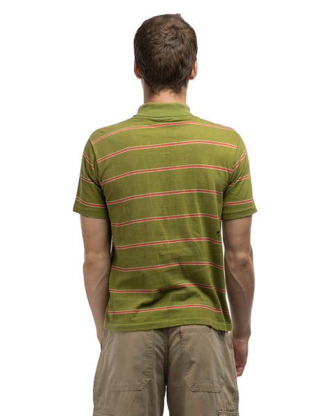 60's Striped Mock Neck Tee - Large