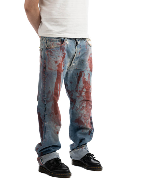 80's Ink Splatter Levi's Redline 501 Denim - 36" x 30"