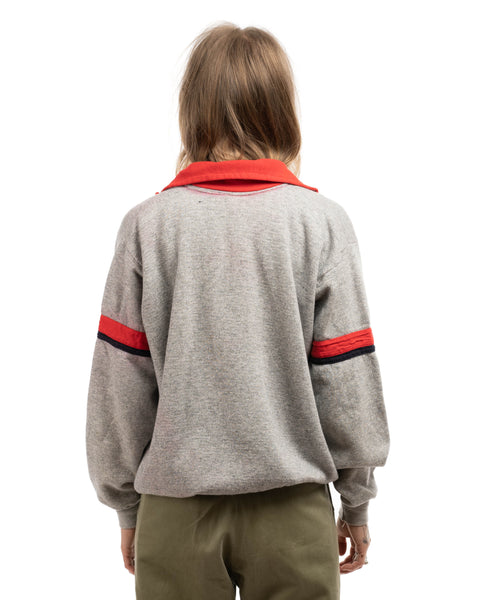 70's Champion Blue Bar Collared Sweatshirt - Medium