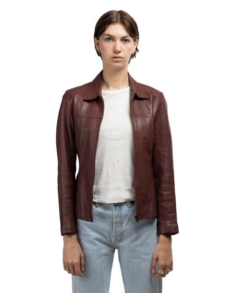 70's Leather Jacket - Medium