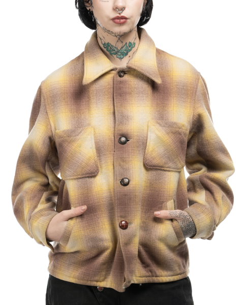 1950s Shadow Plaid Coat