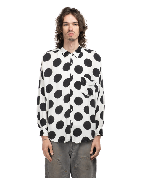 1980s Rayon Polka Dot Shirt