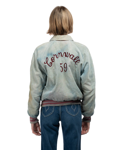 50's Corduroy Over-Dyed Varsity Jacket - Large