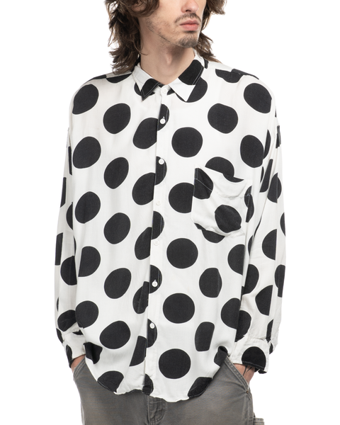 1980s Rayon Polka Dot Shirt