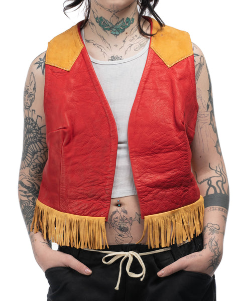 1970s Leather Vest