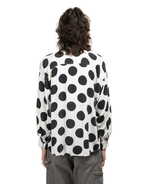 1980s Rayon Polka Dot Shirt