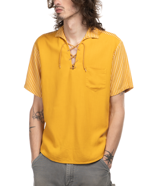 1950s Penney's Lace-Up Rayon Shirt