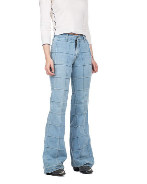 1970s Patchwork Denim Flares