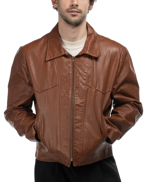 70's Cool Guy Leather Jacket - Large