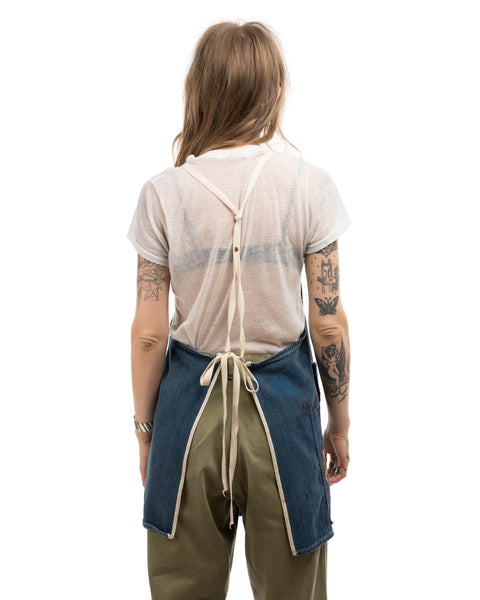 60's Painted Denim Work Apron - OS