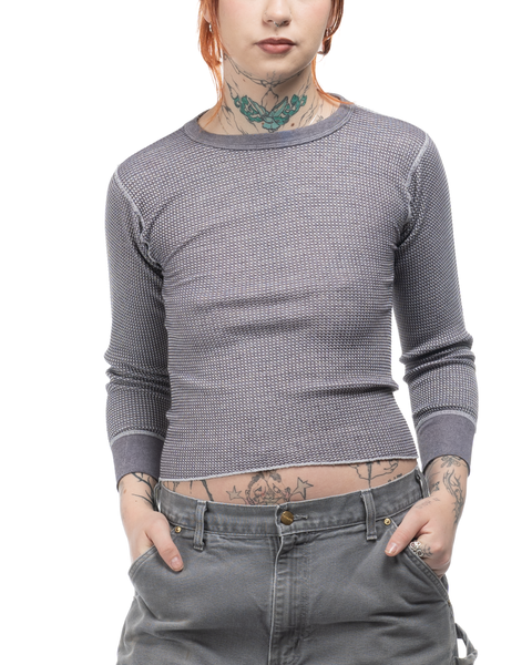 80's Eggplant Waffle Thermal - Small