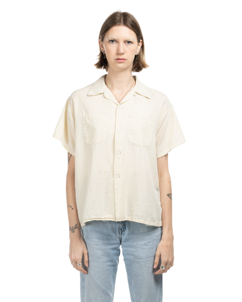1950s Thrashed & Repaired Loop Collar Shirt