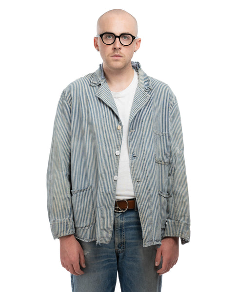 40's Hickory Striped Chore Coat - XL