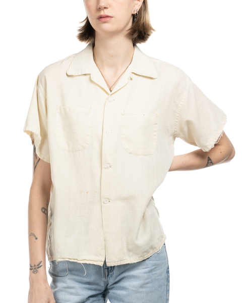 1950s Thrashed & Repaired Loop Collar Shirt