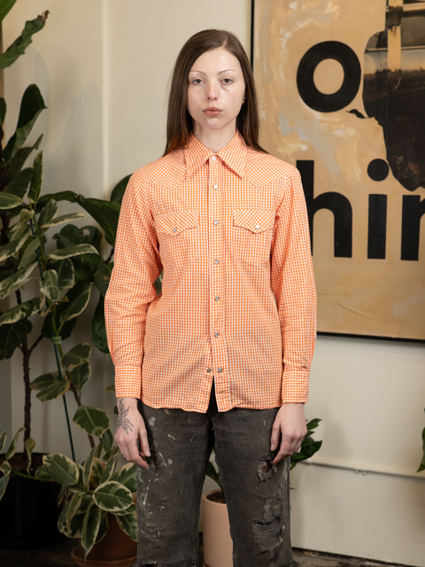 1970s Gingham Western Snap Shirt