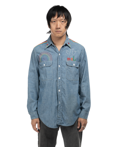 1970s Embellished Chambray Shirt