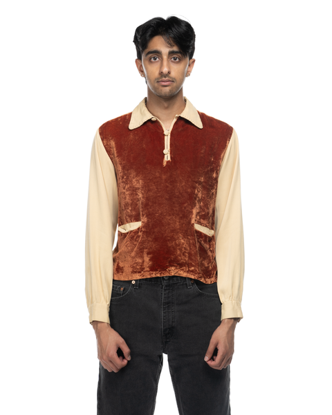 1950s Gabardine & Velvet Gaucho Shirt
