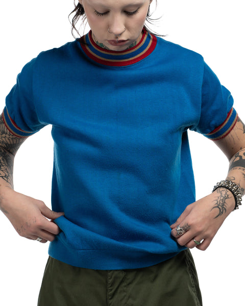 70's Mock Neck Poly Sweatshirt - Small