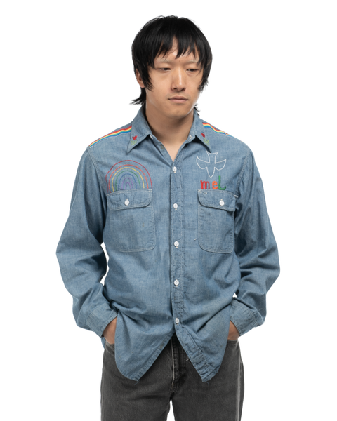 1970s Embellished Chambray Shirt
