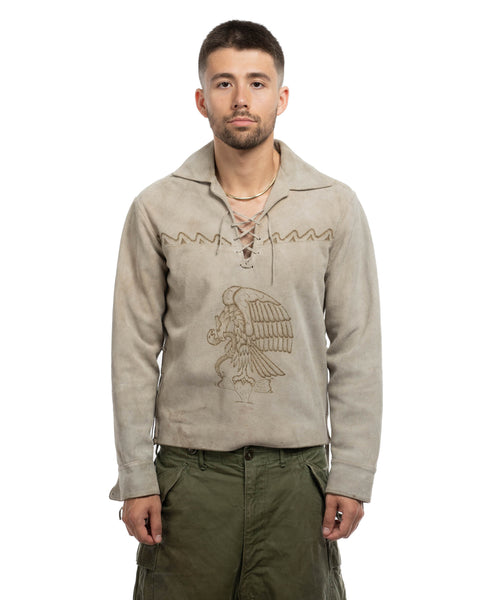 60's Suede Lace & Zip Pull-Over - Medium