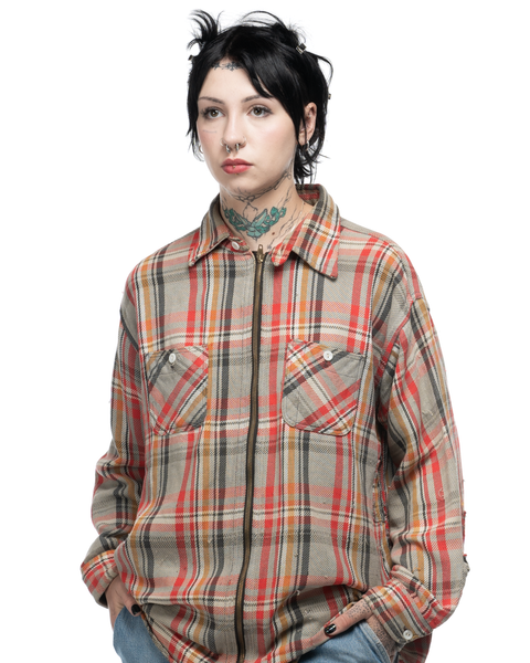 1970s Cotton Zip Flannel