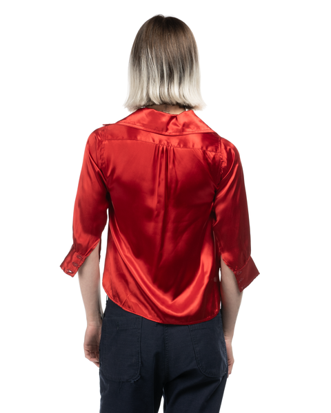 1950s Embroidered Satin Western Shirt