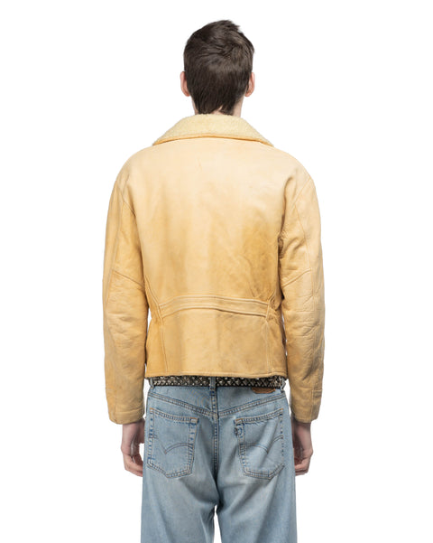 60's Deerskin Sherpa Lined Leather Jacket - Large