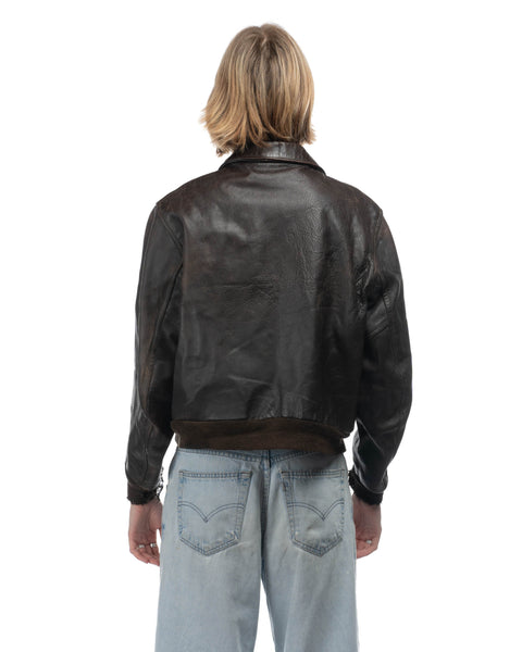 50's Horsehide Stenciled Jacket - Large
