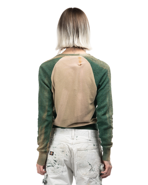 1930s Faded Paneled Zip-Cardigan