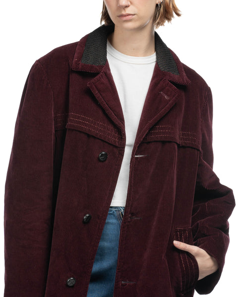 60's Plum Corduroy Coat - Large