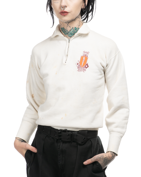 1940s Collegiate Quarter-Zip Sweatshirt