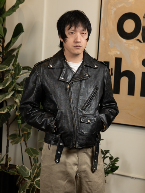 1960s Leather Moto Jacket