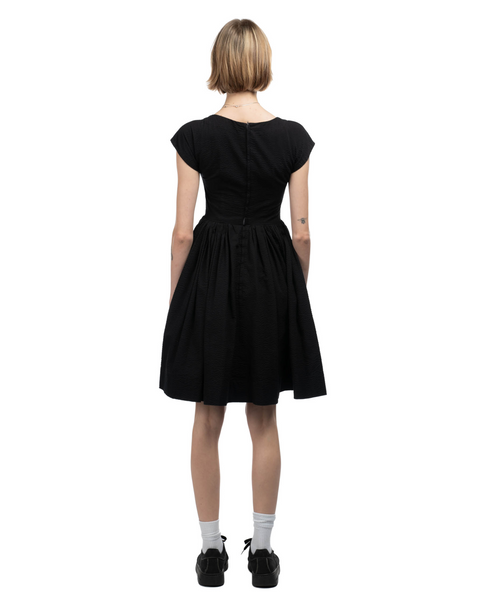 60's Black Bouncy Dress - Medium