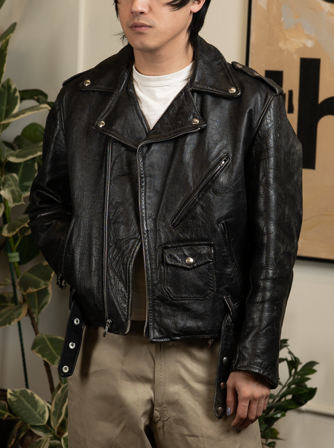 1960s Leather Moto Jacket